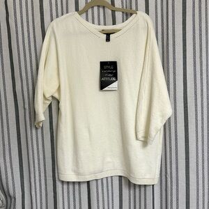 Attitudes by Renee Dolman-Sleeve Chenille Sweater